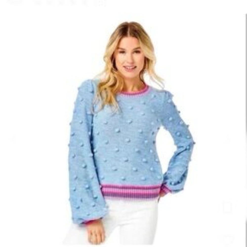 Lilly Pulitzer Verna Blue Peri Marl Bobble Sweater Size Medium